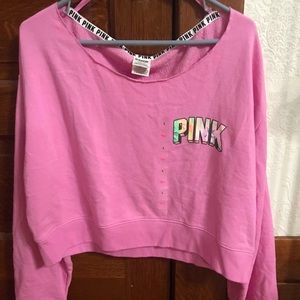 SOLD!!! PINK Pink Crop Sweatshirt - Large - NWT